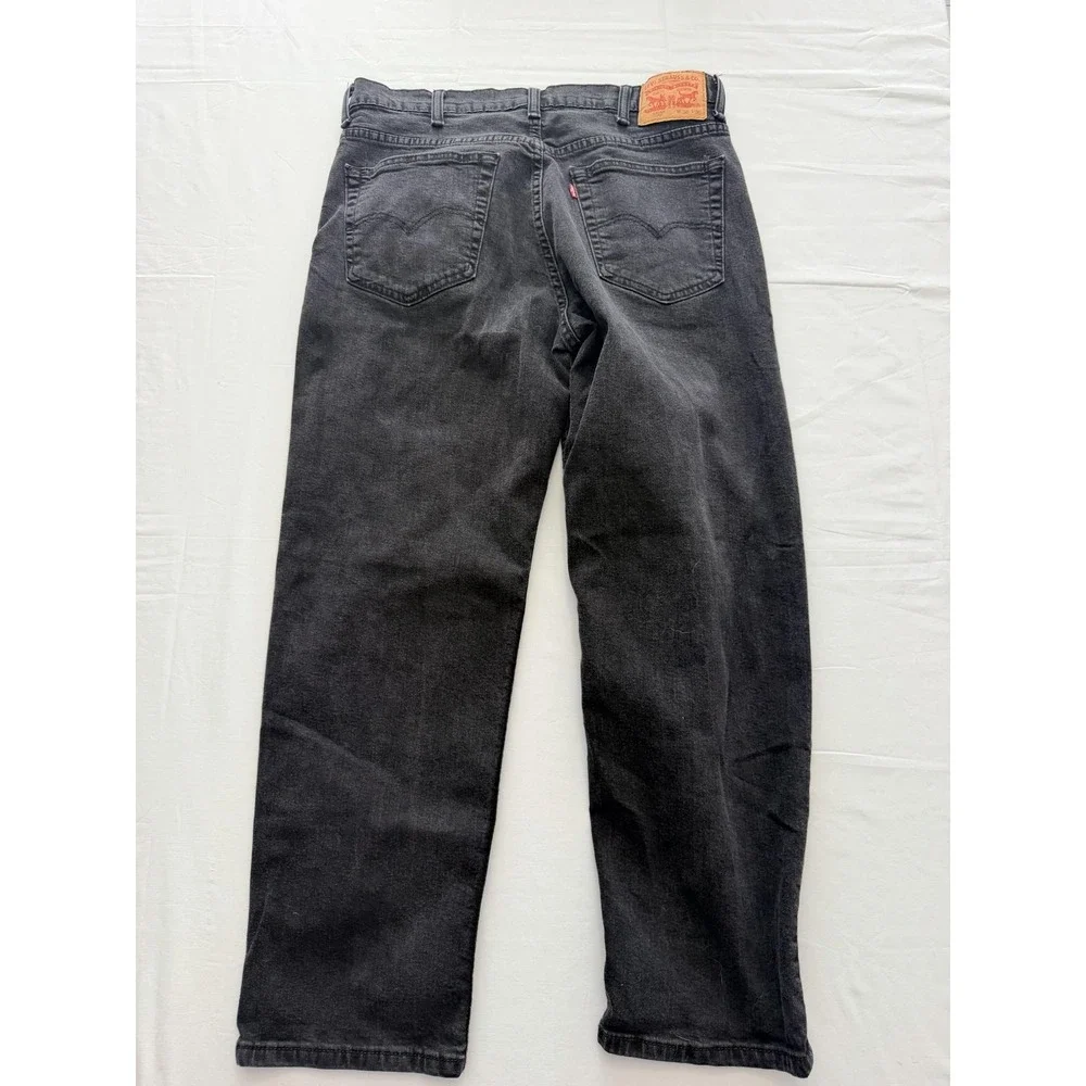 Levi's 550 Jeans Mens 38x30 Gray Charcoal Wash Relaxed Fit Tapered Denim Pants